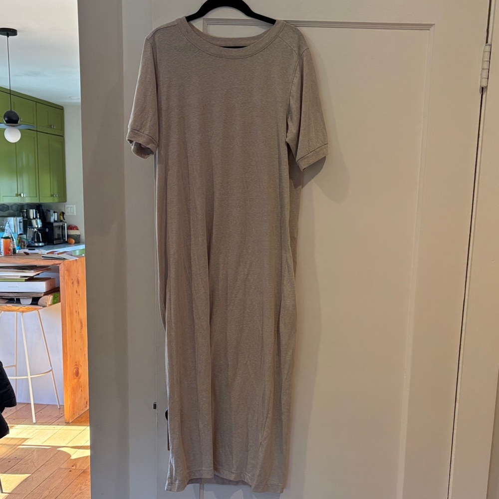 Madewell Heather Oatmeal Midi Shirt Dress